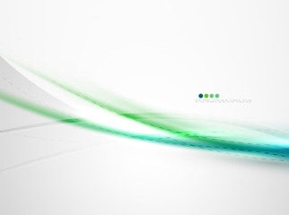 Blue glossy silk wave design template