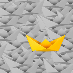 leadership concept with paper boat