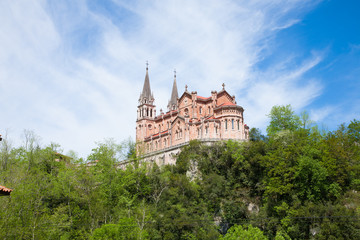 Fototapeta na wymiar Covadonga basilica from behind