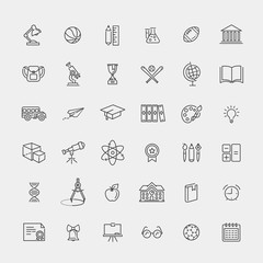 Outline icon collection - School education