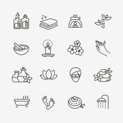 Outline web icon set - Spa and Beauty