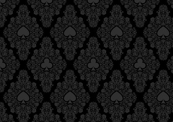 Luxury casino gambling poker background pattern with card symbols