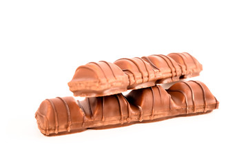 Chocolate Bars On White Background