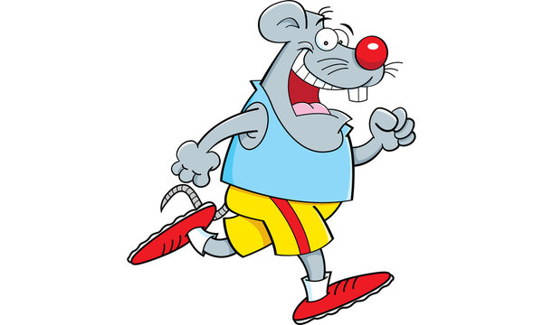 Cartoon illustration of a mouse running.