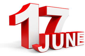 June 17. 3d text on white background.