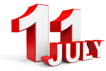 July 11. 3d text on white background.
