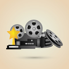 cinema graphic design, vector illustration