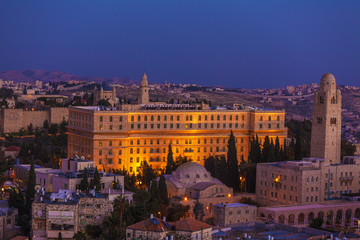 Fototapeta na wymiar Jerusalem Old City at Night, Israel