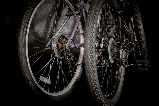 Rear View of a Man Riding a Bicycle