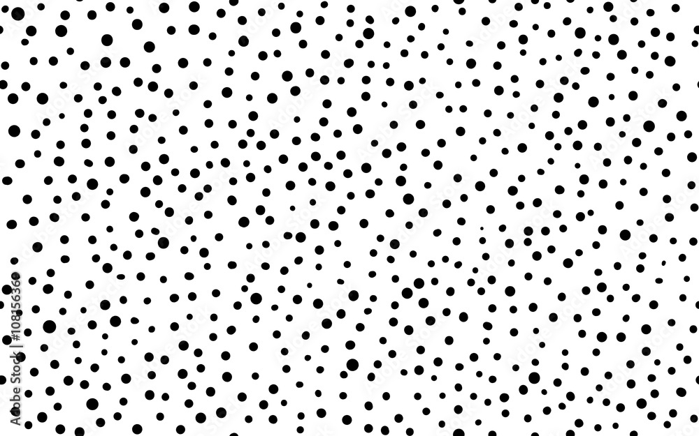 Wall mural rectangle seamless pattern with black dots on white background