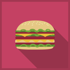 Food concept, burger design, vector illustration