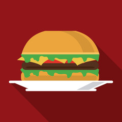 Food concept, burger design, vector illustration