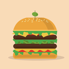 Food concept, burger design, vector illustration