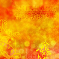 Summer vacation background with yellow bokeh
