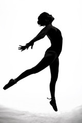 Fototapeta na wymiar ballet dancer silhouette,