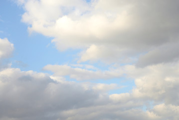 Sky with cumulus clouds, may be used as background.