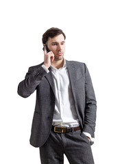 Fototapeta premium Man with cellphone