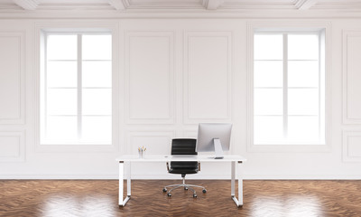 Office interior with workspace