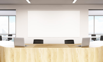 Wooden reception closeup
