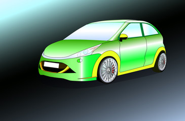 Volumetric illustration of a car