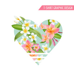 Tropical Flowers and Leaves. Vector Background. Exotic Graphic Background