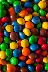 Fototapeta na wymiar Rainbow Colorful Candy Coated Chocolate