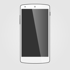 Modern white touchscreen cellphone. Tablet smartphone template.