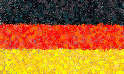 Flag of Germany with flowers