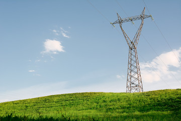 Pylon on green hill