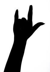 woman hands signal silhouette