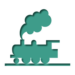 Logo passage à niveau. Train.