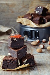 Homemade chocolate brownie