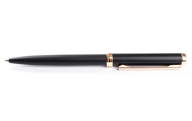 Black luxury pen mockup isolated on a white background. Nice pen