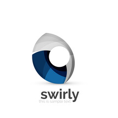 Abstract swirly round logo template