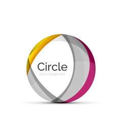 Circle logo. Transparent overlapping swirl shapes. Modern clean business icon