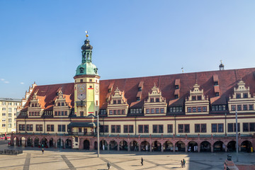 Fototapeta na wymiar Leipzig, Markt, Panorama 