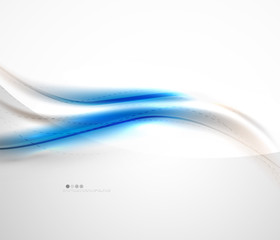 Blue glossy silk wave design template
