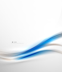 Blue glossy silk wave design template
