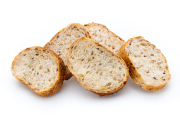 Loaf of bread isolated on white.