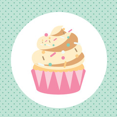 Card template with yummy cupcacke