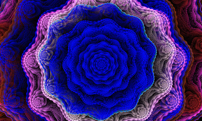 Abstract wallpaper. Abstract fractal. Fractal art background for creative design. Decoration for wallpaper desktop, poster, cover booklet, card. Psychedelic. Print for clothes, t-shirt.