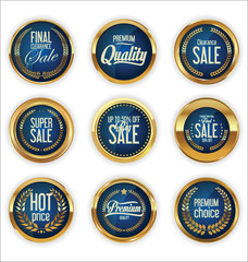 Quality golden badges and labels collection