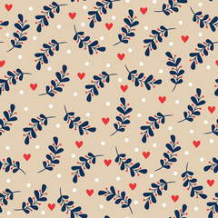 Seamless christmas floral background.