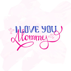 Vector Mothers Day design concept. Hand lettered inscription. Gift card