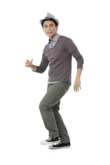 teenager guy doing dance step