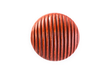 red button with stripes on a white background