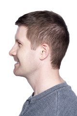Fototapeta premium smiling man in side view