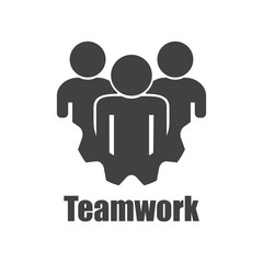 Teamwork icon on a white background flat design
