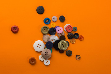 buttons on a orange background