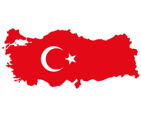 Map of Turkey Turkish flag 